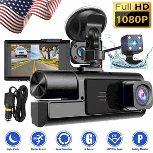 HD 1080P Car Dual Lens Dash Cam G-Sensor 2\" Camera Loop Recording Dual Len Us